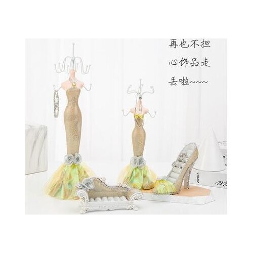 Fashion 5style Sequins Gown mannequin clothes Earring Necklace Stand Display Holder Ring storage jewelry rack 1pc C774