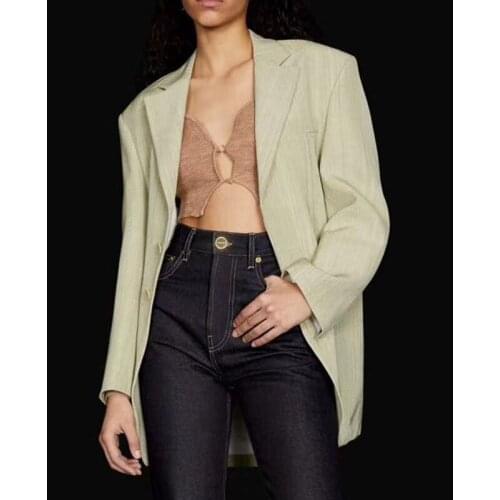 2021 Autumn New 9.21 Women High Quality Cotton Slim Suits Ladies With Belt Lace-up Design Casual Blazer Jacket Coat