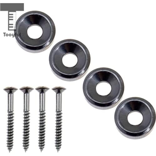 Tooyful 4Pcs Guitar Body Neck Fixed Mounting Screw Ferrules for Electric Bass Guitar