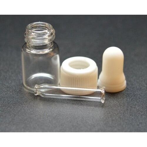 5pcs 1ml Small Clear Glass Perfume Sample Vial For Essential Oil Dropper Bottle