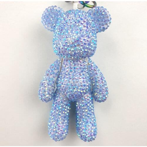 Diy Diamond Dot Bear Key Chain Mosaic Embroidery Rhinestones Needlework Painting Cross Stitch Kits Home Decoration Animals Keys