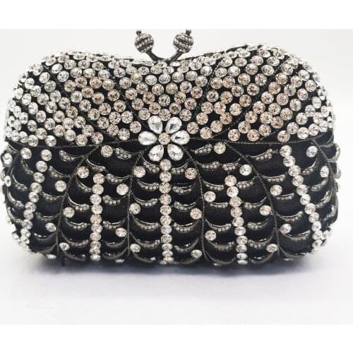 White Multi-Colored Rhinestone Evening Clutch Bags For Wedding Party Prom Purses New Fashion XIYUAN Celebrities Lipstick Wallets