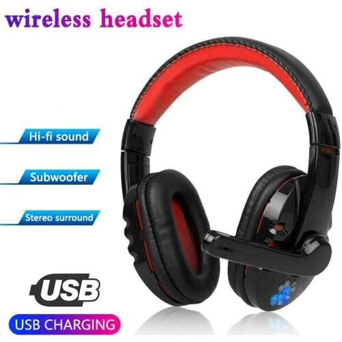 FOSITAN Wireless Gaming Headset with Microphone Portable Hi-Fi Surround Stereo Earphones for Smartphone PC Laptop Computer