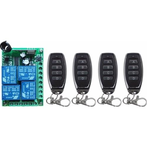 DC12V 4CH 10A RF Wireless Remote Control Relay Switch Security System Garage Doors Gate Electric Doors shutters/ window /lamp