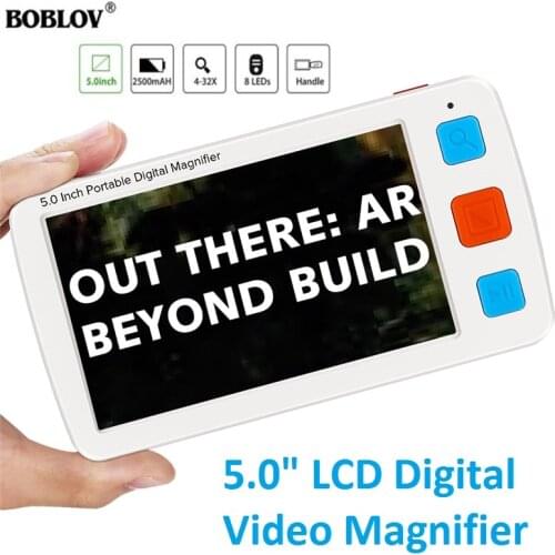 5.0" LCD Colorful Electronic Digital Magnifier 4-32X Reading Aid 17 Color Modes EyesightAiding For Elderly Video Magnifier