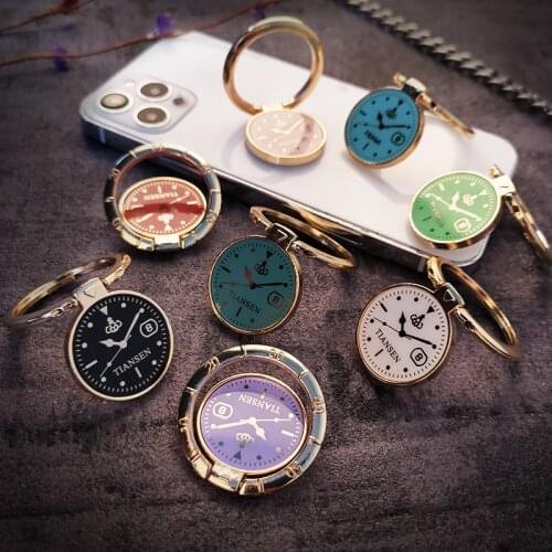 Crown Dial Panel Phone Finger Ring Holder For iPhone X 8 7 11 12 Pro Redmi Samsung Grip Rotation Cellphone Stand Mount Bracket