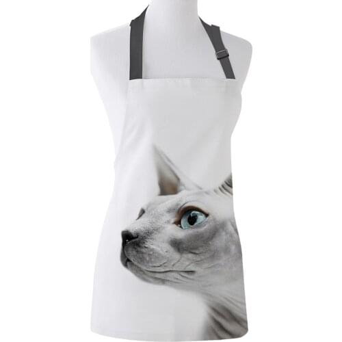 Hairless Cat Cute Looking Print Apron Print Unisex Kitchen Bib with Adjustable Neck for Cooking Gardening