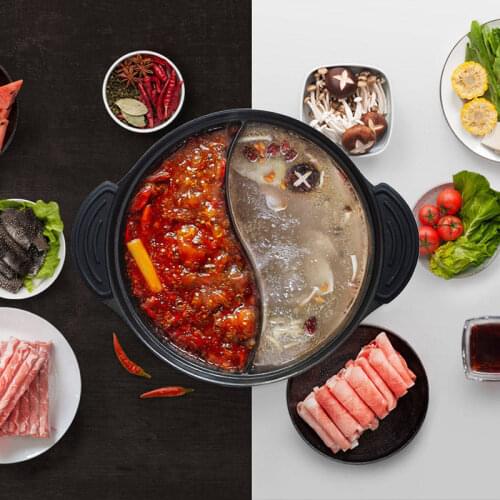 Xiaomi Stainless Steel Shabu Hot Pot with Divider for Induction Cooktop Gas Stove 27cm 4L