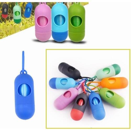 Pet Dog Poop Bag Dispenser Waste Garbage Bags Carrier Holder Dispenser + Poop Bags 15pcs/Set Pet Dog Waste Poop Bag