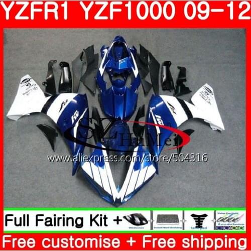 Body For YAMAHA TOP blue white YZF-R1 YZF1000 R 1 YZF-1000 77SH4 YZF 1000 YZFR1 09 10 11 12 YZF R1 2009 2010 2011 2012 Fairings