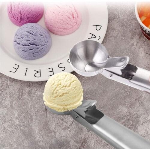 Ice Cream Scoop Stainless Steel Ice Ball Maker Frozen Yogurt Cookie Dough Meat Balls Ice Cream Spoon Kitchen Tools For Home Cake