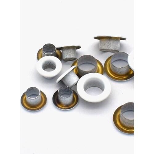 Eyelet Grommets White Grommets Metal 4/6mm Eyelet with Washers for Leather Craft Shoes Bag Sewing Making Hardware DIY Accessory