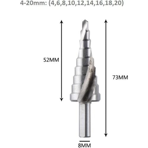 Dreanique Step Drill Bit And Dill Bit Set 4-12 4-20 4-32 HSS 4241 Drilling Power Tools For Metal Wood Hole Cutter Cone Drill