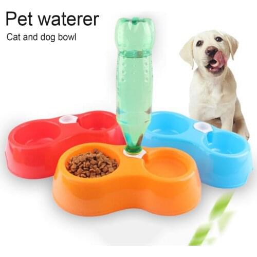 Pet Drinking Fountain Double Bowl Dual-purpose Water Bottle Automatic Feeder Drinking Fountains Dog Puppy Bowl Water Dispenser