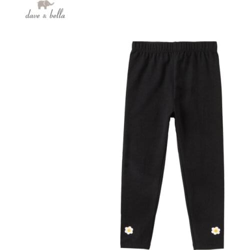 DKD18363-2 dave bella autumn 5Y-13Y kids girls fashion floral pockets pants children boutique casual full-length pants