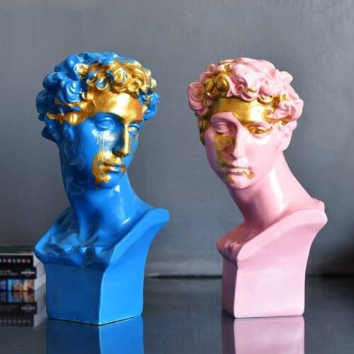 WU CHEN LONG Gold Ink Splash Apollo Art Sculpture Giuliano de' Medici Statue Crafts Home Decoration Orn Character Figurine R4221