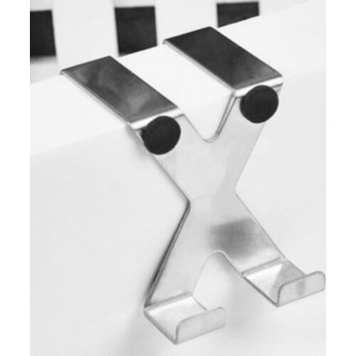 X Type Seamless Hook Behind The Door Clothes Hook Hat Key Coat Storage Hangers Nail-free Rack Stainless Steel Door Back Hook