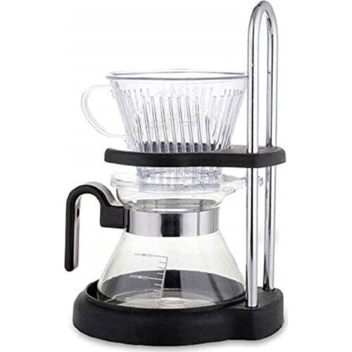 YUEWO DIY Manual Glass Coffee Grinder, With Drop Filter, Resin Filter, Set of Pans