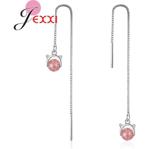 Charming Drop Earrings For Women Female Pretty Good Gifts Real 925 Sterling Silver Cubic Zirconia Top Quality Style Crazy