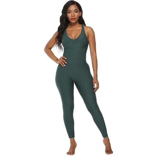 Women Fitness Sport Suit Yoga Set Backless Gym Running Set Sportswear Leggings Tight Jumpsuits Workout Tracksuit Sports Clothing
