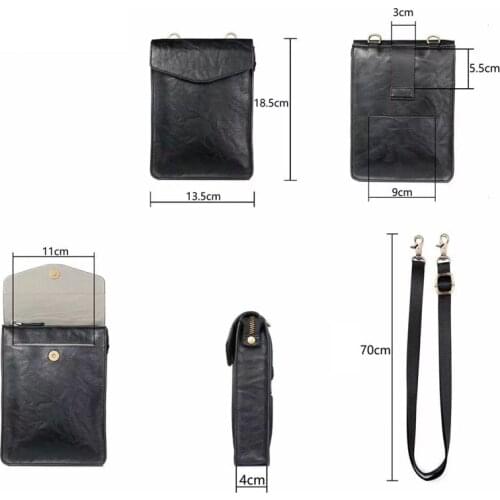 7.2inch Leather For Iphone 11 2019 XR XS MAX X 7 Note 10 Pro 9 8 P30 P20 Lite Cell Phone Hip Case Flip Belt Clip Cover 1PCS