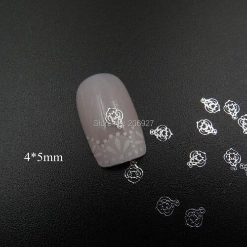 MS348-1 100pcs Silver Cute Deco Metal Sticker Nail Art Metal Sticker Nail Art Decoration Non-adhesive Sticker