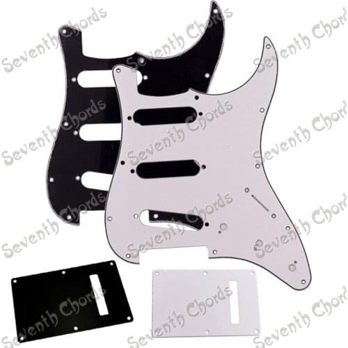 3 Ply 11 Holes Electric Guitar Pickguard 1 Ply Guitar Backplate Back Plate Guitar - White Black choose guitar accessories