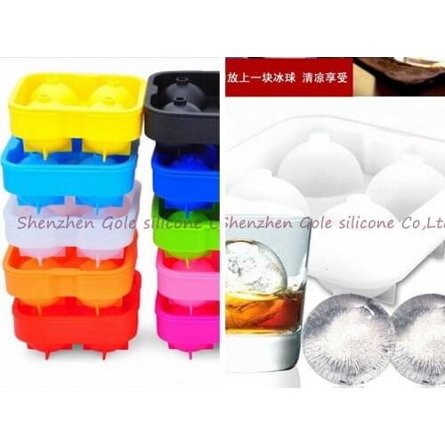 50pcs Whiskey Ice mold Cube Maker Spherical Round Ball Tray Silicone Cream Mould Freeze Mold Party Bar Accessories