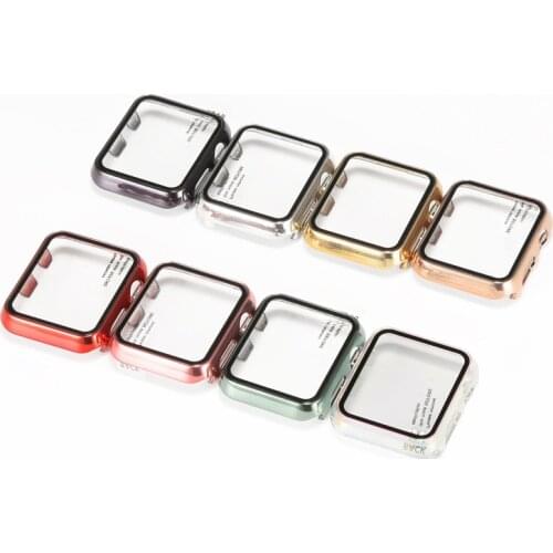 Case for Apple Watch 5 4 3 2 1 38MM 40MM Full Cover Protective PC Case Tempered Glass Film for IWatch Series 4 5 3 2 1 42MM 44MM