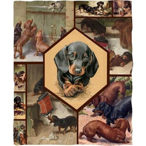 Dachshund Funny 3d printed fleece blanket for Beds Hiking Picnic Thick Quilt Fashionable Bedspread Sherpa Throw Blanket