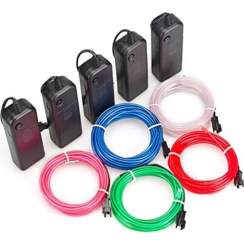 Flexible Neon Light 5m/10m 3V Glow Wire Processing Dance Clothes Luminous Line Lights Shoes Clothing Car Waterproof Led Strip