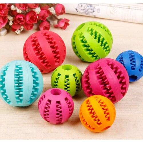 Hot Sale Pet Dog Puppy Toy Rubber Ball Chew Treat Dispensing Holder Training Dental