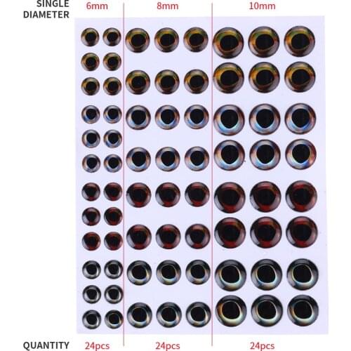 Fishing Lure Eyes 72pcs 3D Simulation Fly Fishing Crankbait Minnow Artificial Pike Trout Pesca Fishing Accessories