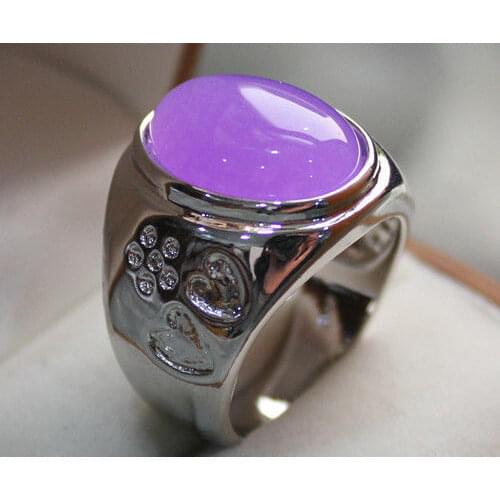 Fine men/womens purple jades/opal love ring #9,10,11,12