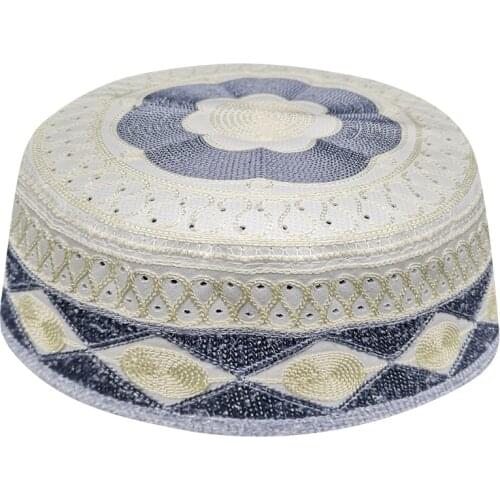 Men Gray White Muslim Prayer Caps Yarmulke Hats Jewish Kippah Muslim Prayer Caps For Men Chapeau Musulman Bonnet Jewish Hat Juif