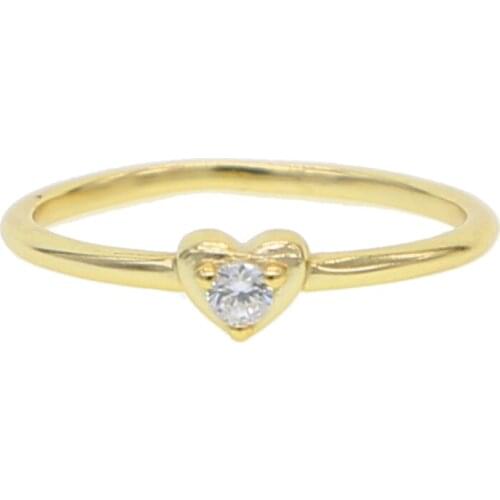 100% 925 STERLING SILVER mini heart simple design minimal lover gift heart girl women minimalist delicate ring 925