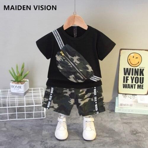 Childrens Clothes Set Baby Boys Fashion Camouflage Short sleeve T-shirt Top + Pants 2pcs/Set Kids Costume Toddler Girl Clothing