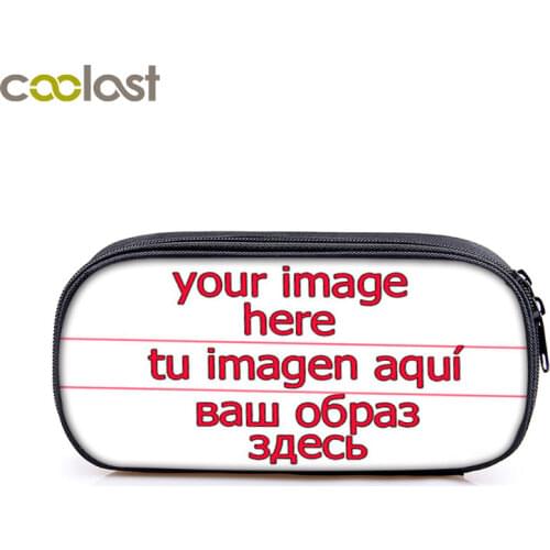 Customize Your Image Logo Name Cosmetic Cases Boys Girls Pencil Box Animal Horse Makeup Bags Kids Stationary Bag School Supplies