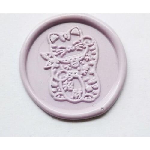 Lucky cat sealing wax Stamp,Maneki Neko Seal Stamp Kit,invitation seals,Cat packing Party seal