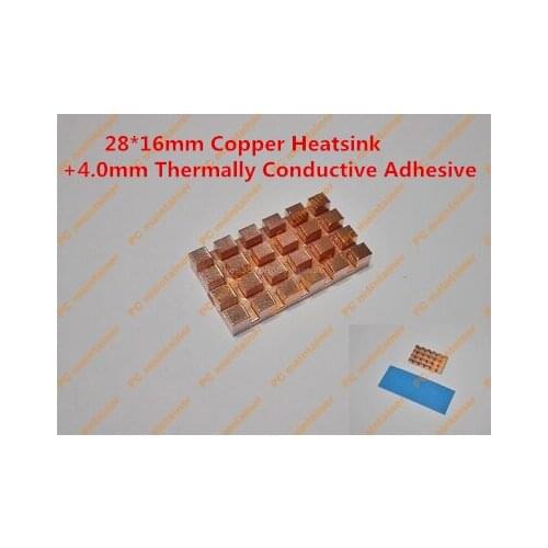 28*16mm Copper Heatsink+4.0mm Thermally Conductive Adhesive Copper MINI PCI-E Interface laptop Wireless Network Card HeatSink