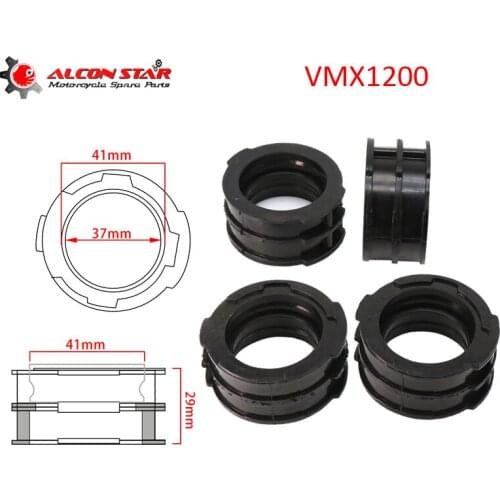Alconstar-4Pcs Motorcycle Carburetor Carb Intake Manifold Interface Joint Boots For Yamaha VMAX 1200 VMX1200 1985 1986 1988-2007