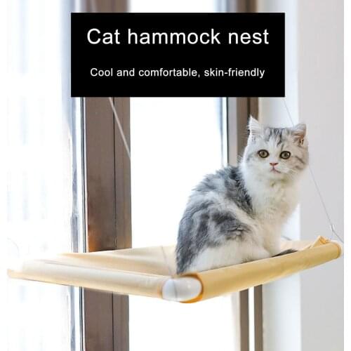New Cat Hammock Suction Cups Space Saving Cat Window Hanging Nest Mat Cushion Cat Window Swing Bed For Small Pet