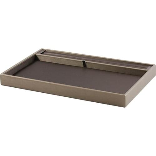 PU Jewelry Display Organizer Tray with Smooth Texture Ring Earring Holder Box Plate - Exquisite Home Decor Counter Top Showcase