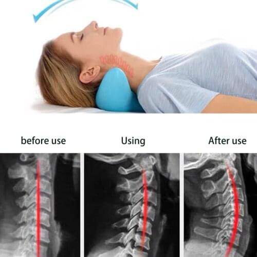 Q1FB Neck Stretcher for Pain Relief Neck Shoulder Relaxer Chiropractic Acupressure Trigger Point Pillows Cervical Traction