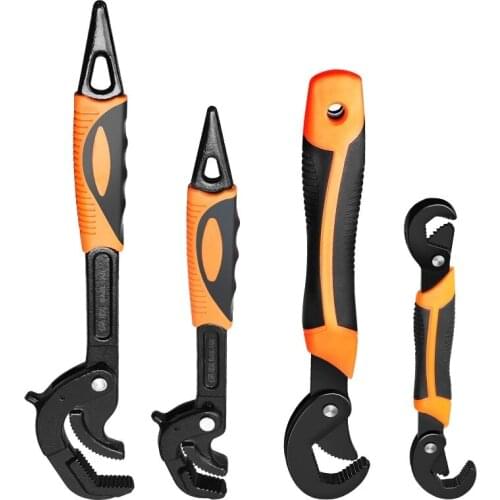 Large opening adjustable wrench self-locking pipe wrench tool plumbing repair tool chrome vanadium steel wrench