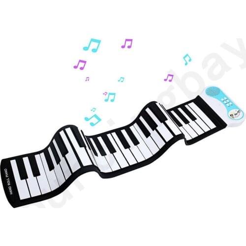 49-key horned hand roll piano portable folding keyboard can be rolled up piano children beginners practice piano