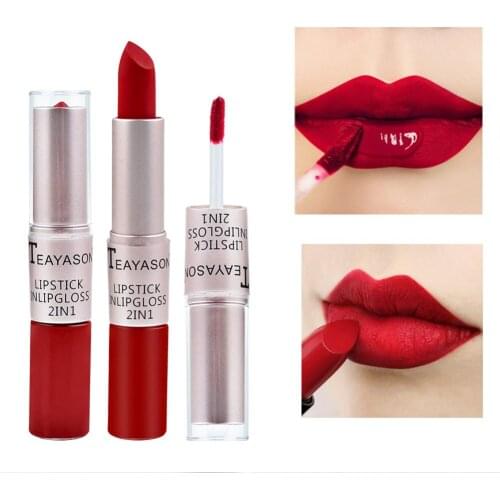 Sexy Red Waterproof Nude Matte Velvet Glossy Lip Gloss Lipstick Lip Balm Sexy Red Lip Tint 12 Colors Women Fashion Makeup Gift