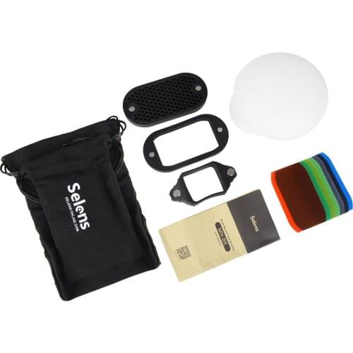 Selens Flash Speedlight Honeycomb Grid Diffuser Reflector with Magnetic Gel Band 7Pcs filters Flash Accessories Kit