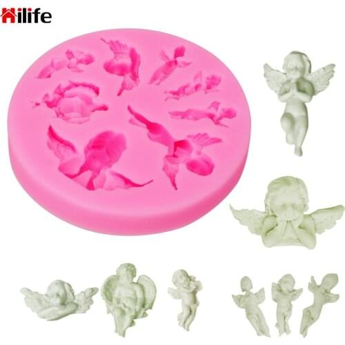 Silicone DIY Cake Decorating Tools Cookie Mold Cake Tools 8 Angel Babies Baking Tool Chocolate Candy Mould