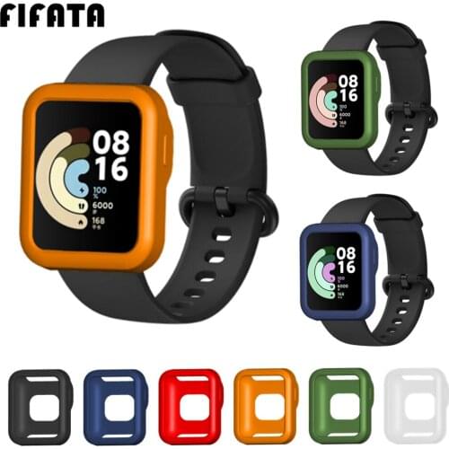 FIFATA Silicone Soft Protective Cover Case For Xiaomi Mi Watch Lite Edge Frame Bumper Protector Shell For Redmi Watch Cases